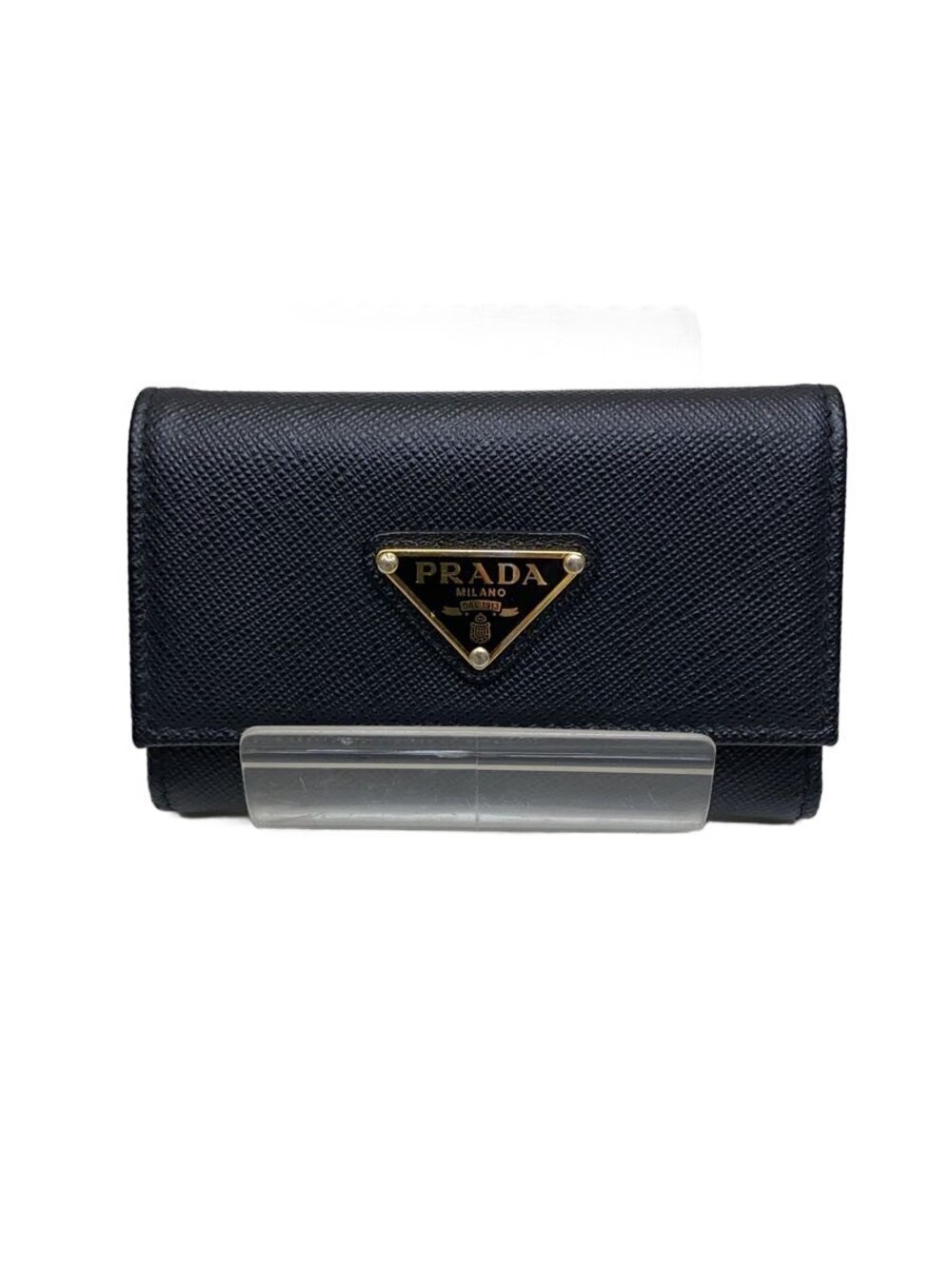 Prada Key Case Wallet Leather Black